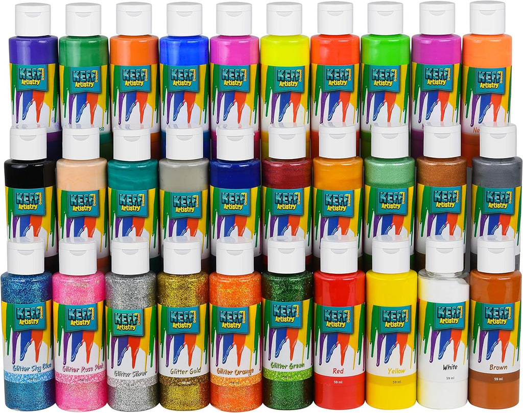 Washable Tempera Paint for Kids - 30 Colors Non Toxic Kids Paint Set with Toddler Art Supplies for Poster Paint, Finger Painting, School Projects and More