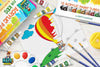 Acrylic Paint Set for Kids - Art Supplies Canvas Paint Kit and Art Easel - 32 Piece Non-Toxic Acrylic Painting Supplies for Kids, Paint Party Supplies Art Set, Beginners Kids Paint Sets (Purple Smock)