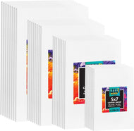 Canvases for Painting - 32 Pack Paint Canvas Boards Panels Set - 5x7, 8x10, 9x12, 11x14 Inches 100% Cotton Primed Art Painting Supplies for Acrylic, Oil, Tempera & Watercolor Paint