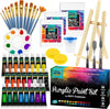 Acrylic Paint Set for Adults and Kids - Art Painting Supplies Kit with Acrylic Tubes, Canvas Panels, Tabletop Easel & More for Professional and Beginners