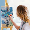 Acrylic Paint Set for Adults & Kids - 51Pcs Art Painting Kit Supplies with 24 Acrylic Paints, Wooden Easel, Canvases, Palette, Paint Knives, Water Basin & Bag