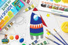 Kids Painting Set – Acrylic Paint Set for Kids - Art Supplies Kit with Non Toxic Paints, Canvases, Wooden Easel, Brushes, Palette, Water Cup & Smock for Boys & Girls - Blue