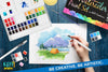 55-Piece Watercolor Paint Bundle