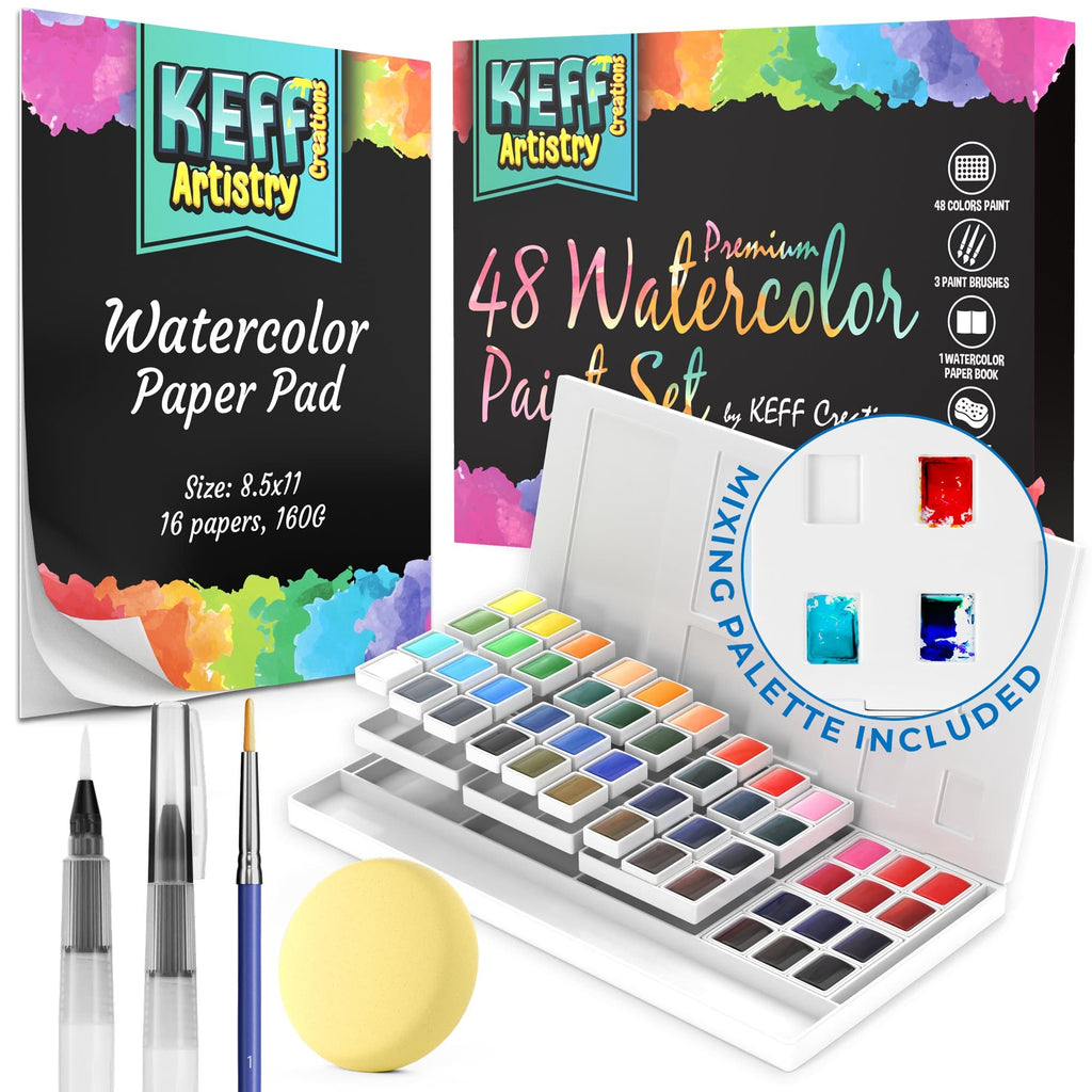 55-Piece Watercolor Paint Bundle