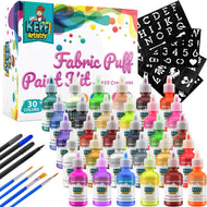 30 Crazy Color Fabric Puffy Paint Kit