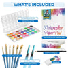 Watercolor Paint Set for Kids - 36 Water Colors Artist Painting Supplies Kit with Brushes, Refillable Brush Color Pens, Paper Pad, Pencil & Eraser